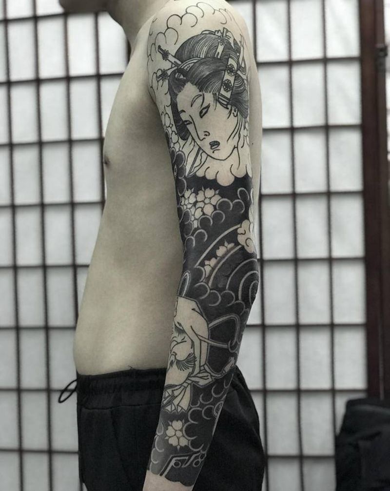 未完纹身图片_老传统纹身图案