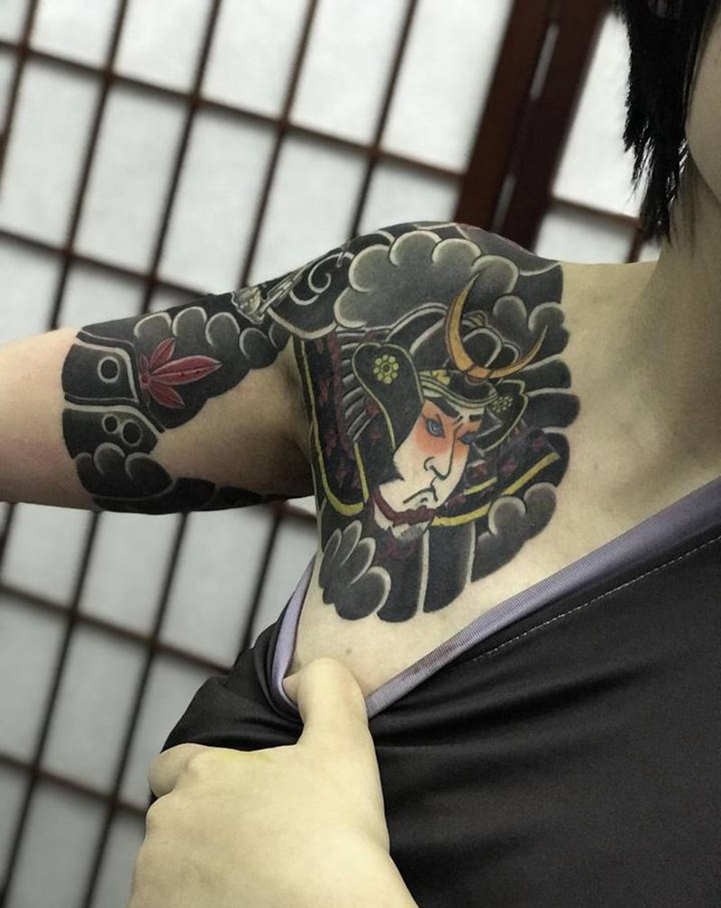 修改添加老传统半胛纹身图片_老传统纹身图案