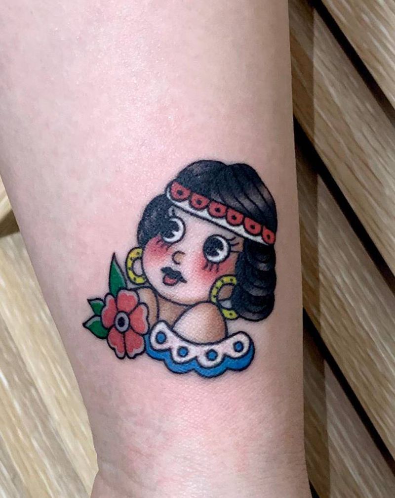 可爱爆裂纹身图片_手臂Old SchoolNew School纹身图案