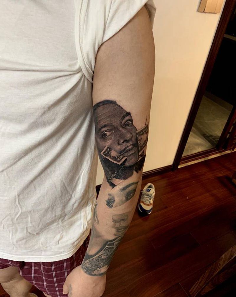 #dali纹身图片_手臂欧美写实纹身图案