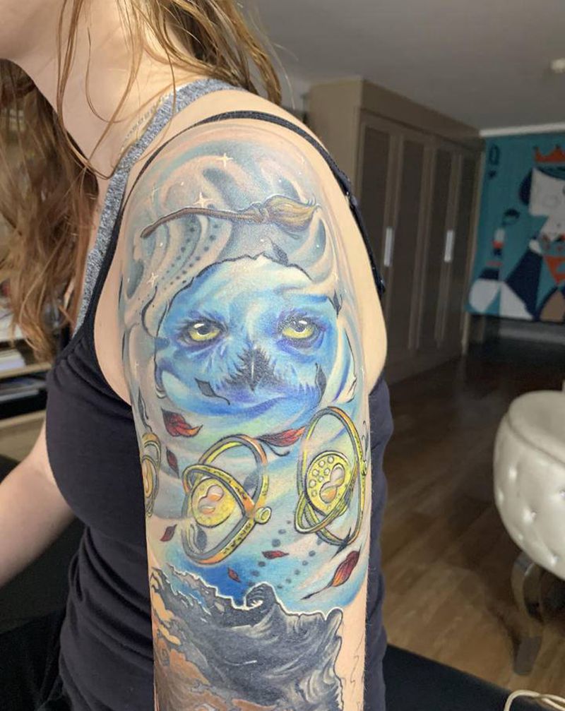 卡通花臂纹身图片_手臂New School插画纹身图案