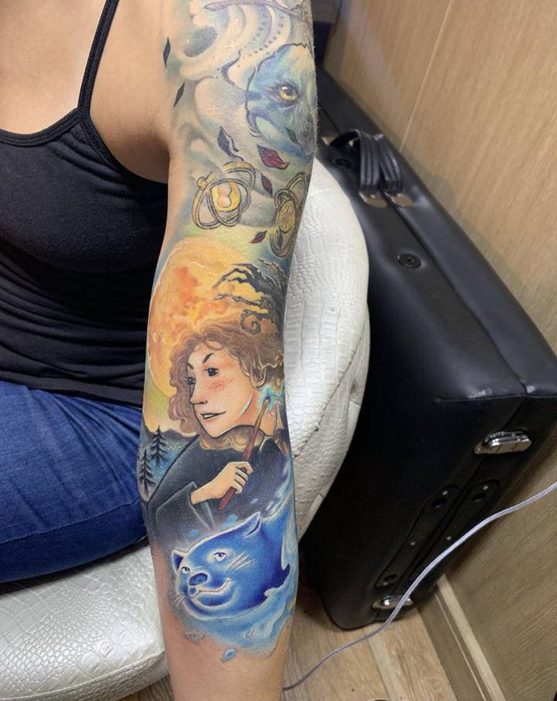 哈利波特花臂纹身图片_手臂欧美写实花臂纹身图案