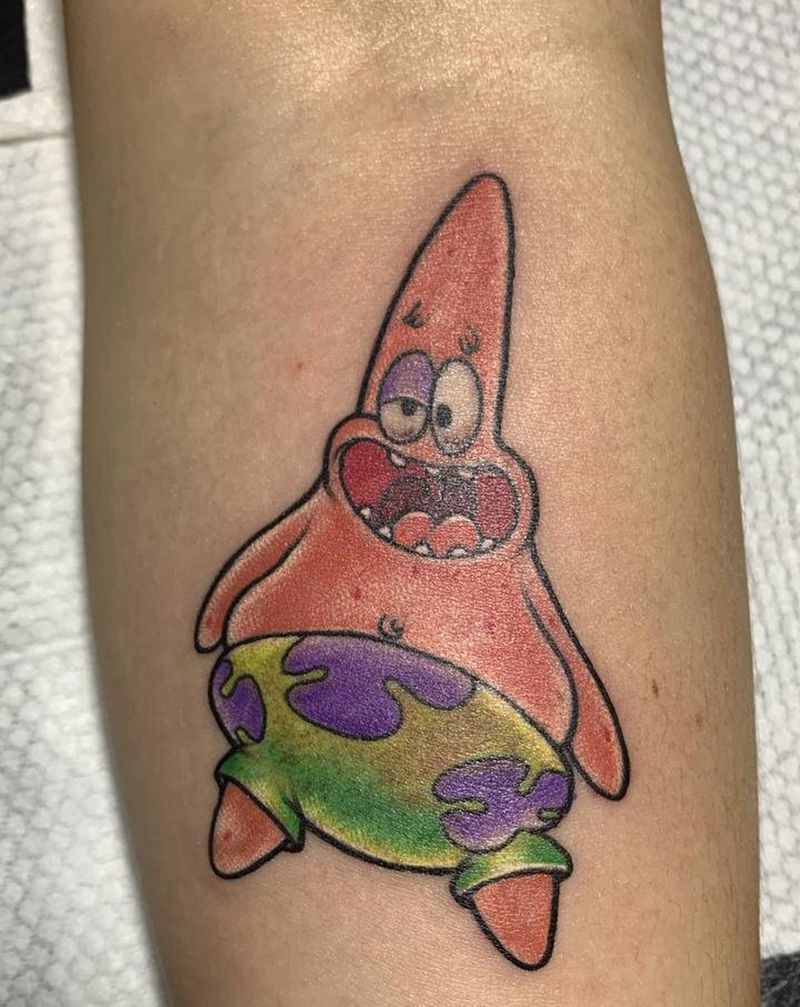 派大星纹身图片_手臂卡通纹身图案