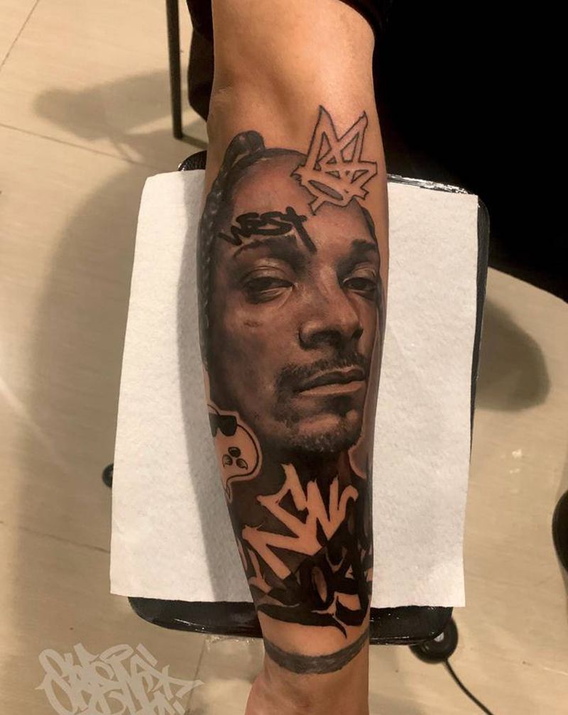 snoop dogg纹身图片_手臂欧美写实纹身图案