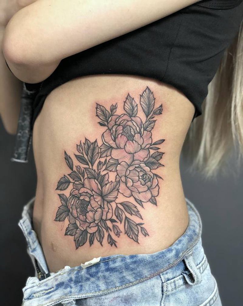 素花纹身图片_点刺纹身图案