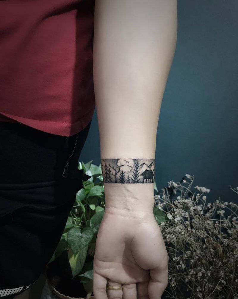 臂环遮盖了之前失败纹身纹身图片_手臂纹身图案