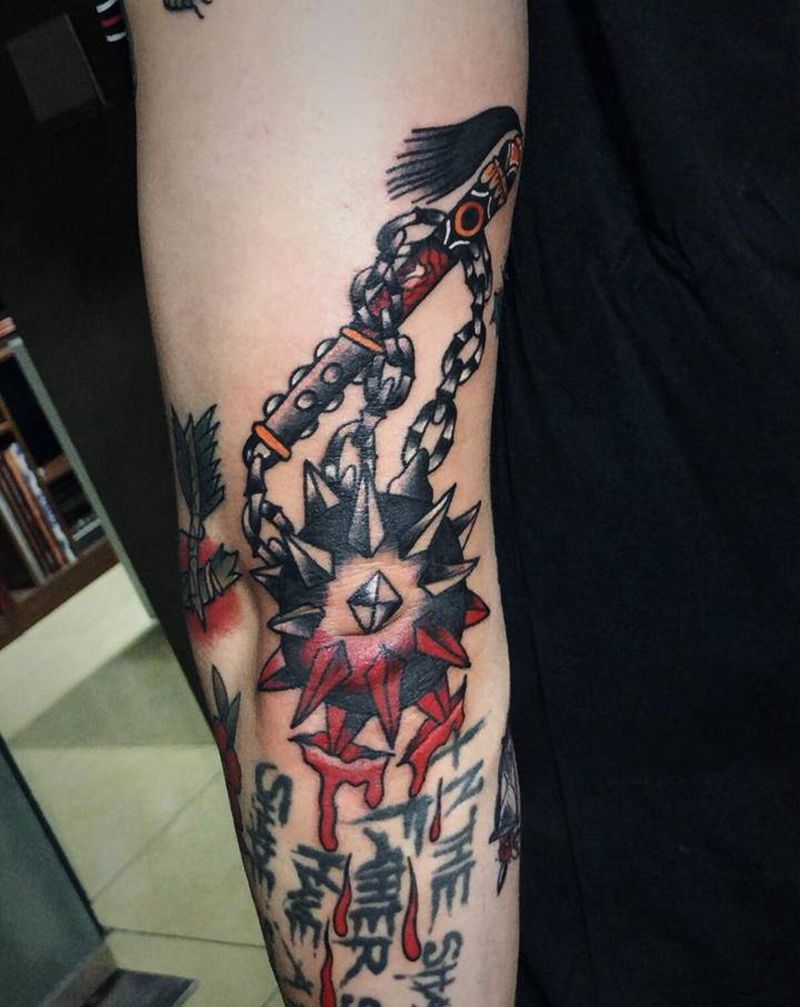 爆个肘纹身图片_手臂纹身图案