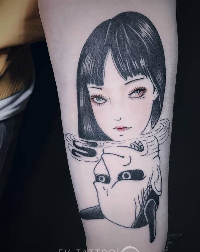 富江，狐狸，兔子纹身图片_手臂纹身图案