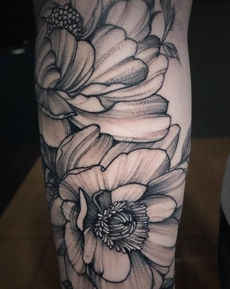 小臂素花纹身图片_手臂纹身图案