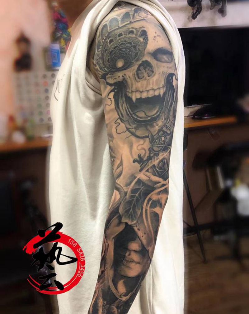 轮回纹身图片_手臂欧美写实纹身图案