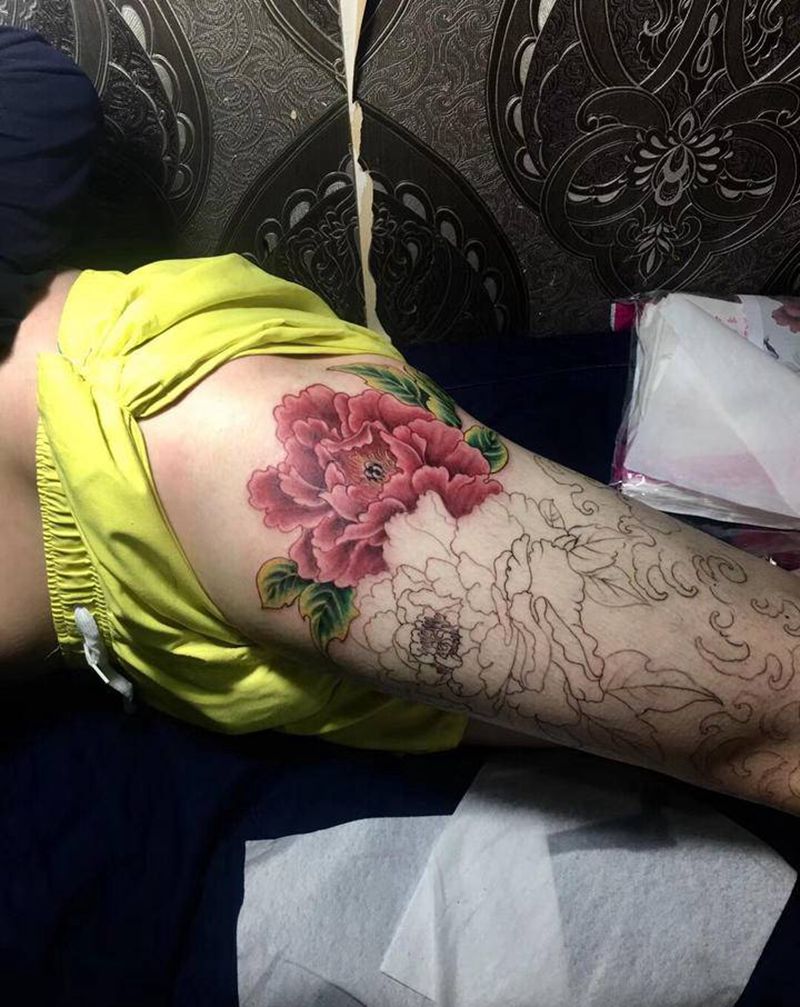 近期作品欣赏纹身图片_背部手臂老传统新传统纹身图案