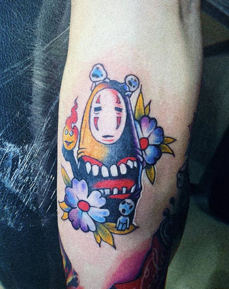 无脸男纹身图片_手臂Old School纹身图案