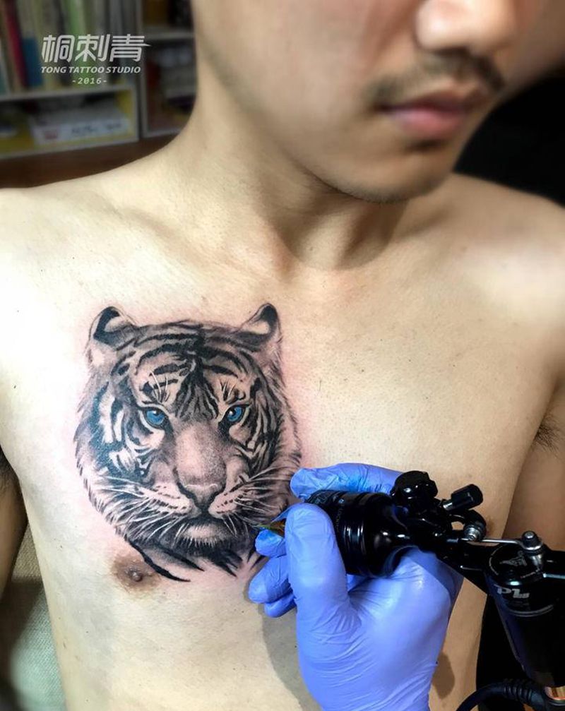 小萌虎ヾﾉ≧∀≦)o纹身图片_欧美写实纹身图案