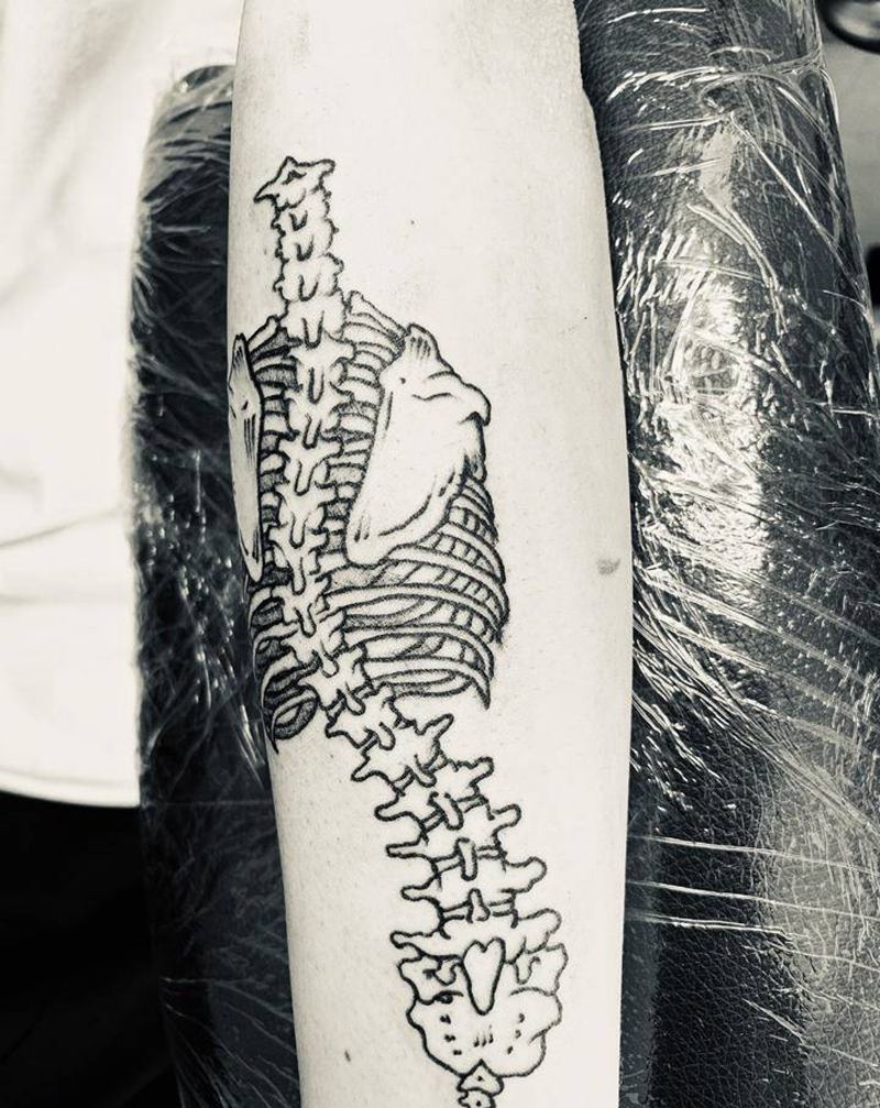 骨骼纹身图片_手臂纹身图案