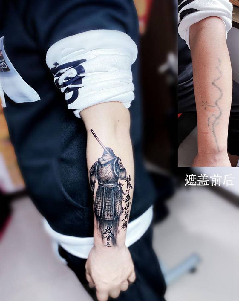 至尊宝纹身我会是你的盖世英雄纹身图片_手臂欧美写实老传统纹身图案