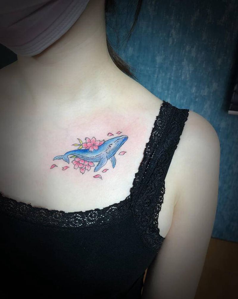 遮盖纹身图片_胸部纹身图案