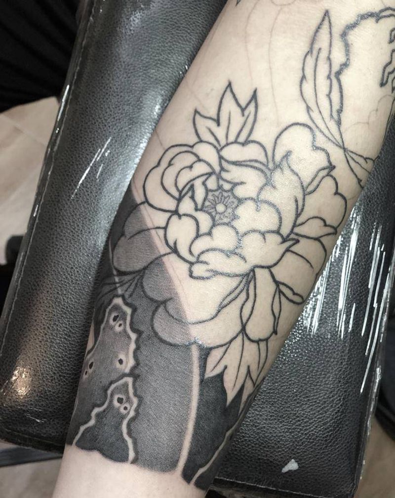 日式雾面近距离观察纹身图片_老传统纹身图案