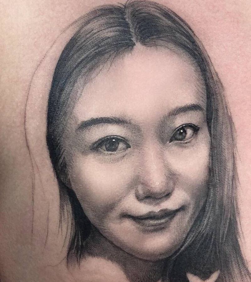 写实肖像纹身图片_胸部欧美写实肖像纹身图案