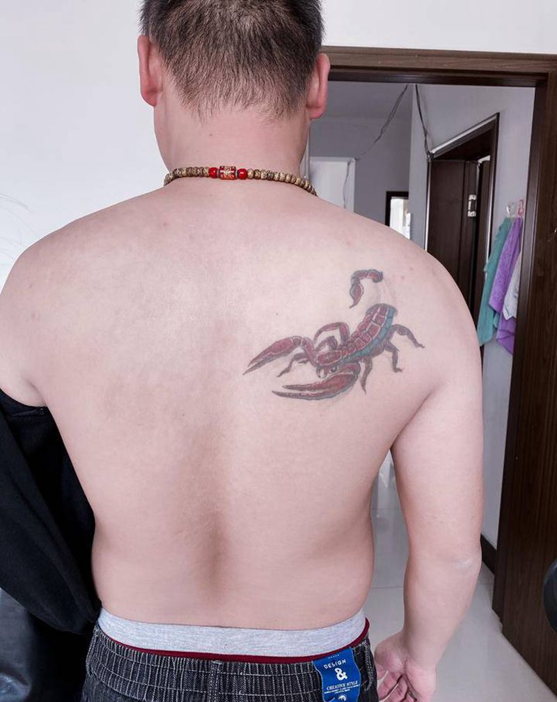 半背鲤鱼纹身遮盖旧纹身纹身图片_背部老传统新传统纹身图案