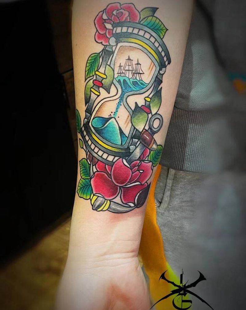 归航纹身图片_手臂腿部欧美写实New School纹身图案