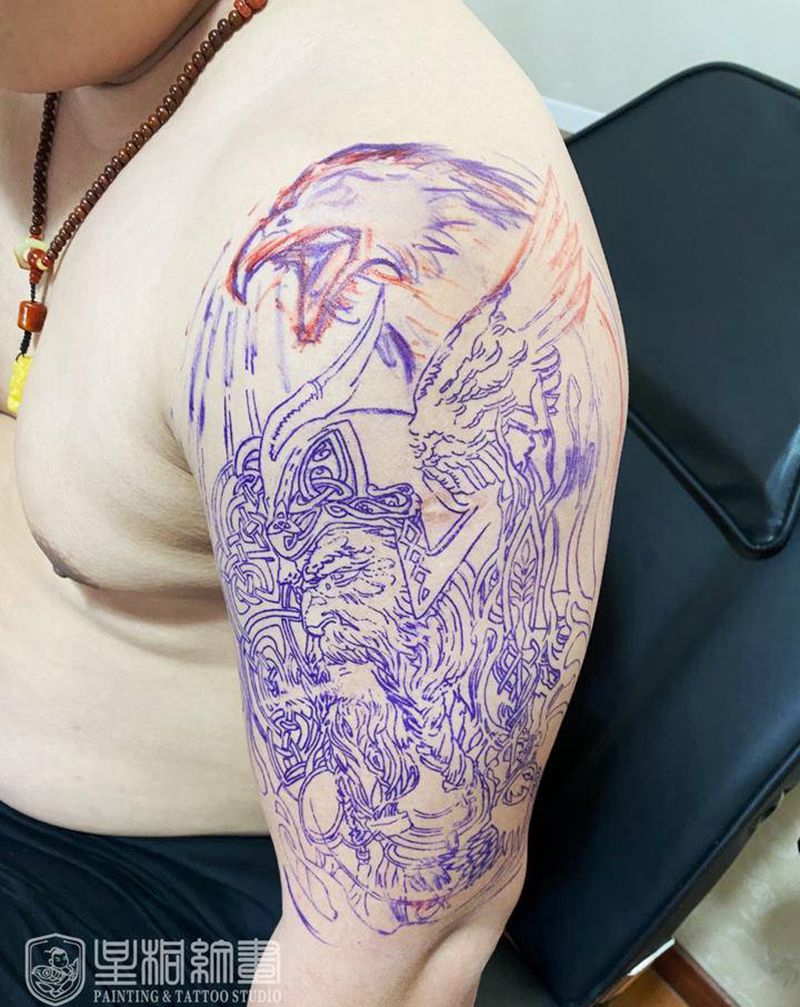 冥王哈迪斯（进行中）纹身图片_手臂欧美写实纹身图案