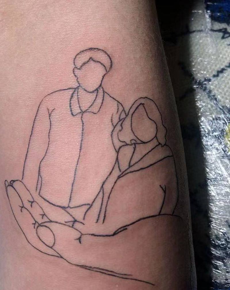 原创纹身纹身图片_手臂线条小清新纹身图案