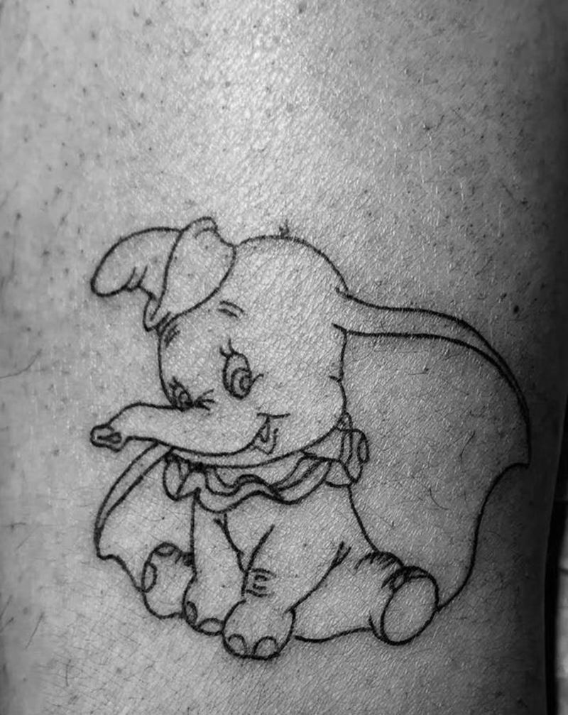 “大象”纹身图片_手臂小清新纹身图案