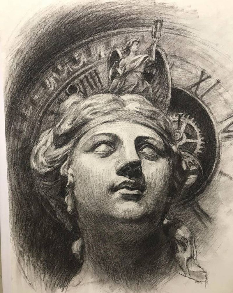 头纹身图片_欧美写实纹身图案