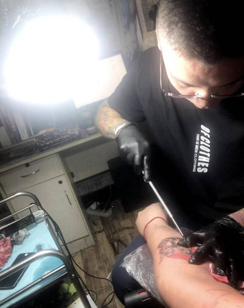 老传统手雕之达摩纹身图片_手臂纹身图案