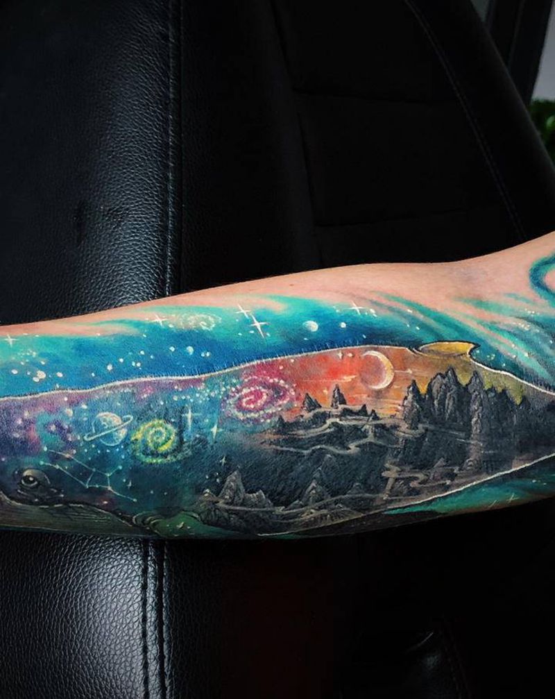 鲲纹身图片_手臂纹身图案