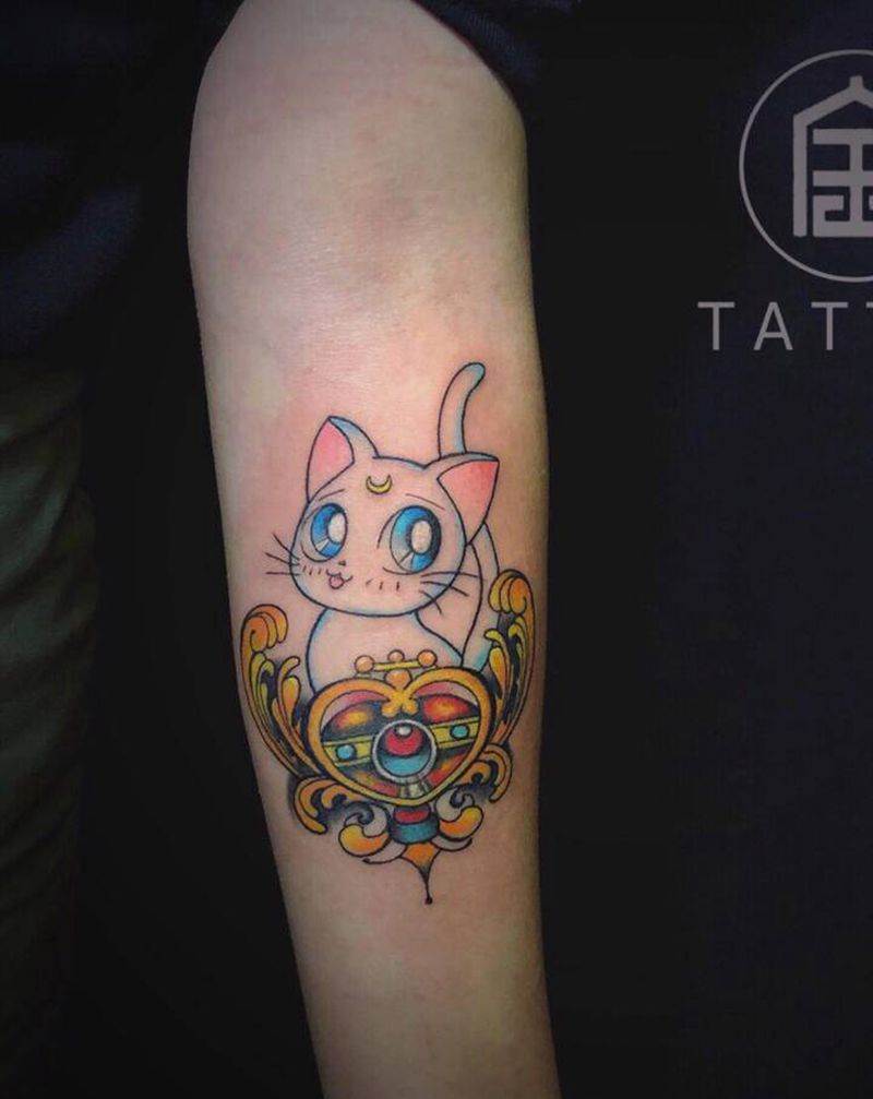 美少女战士--亚提密斯纹身图片_手臂New School猫咪纹身图案