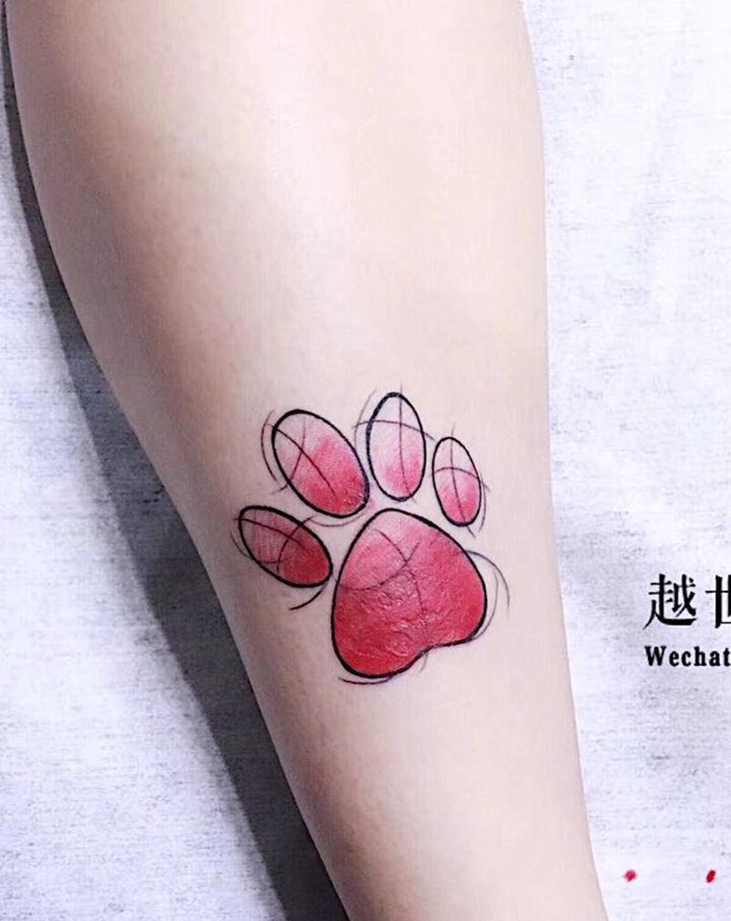 遮盖纹身图片_腿部水彩纹身图案