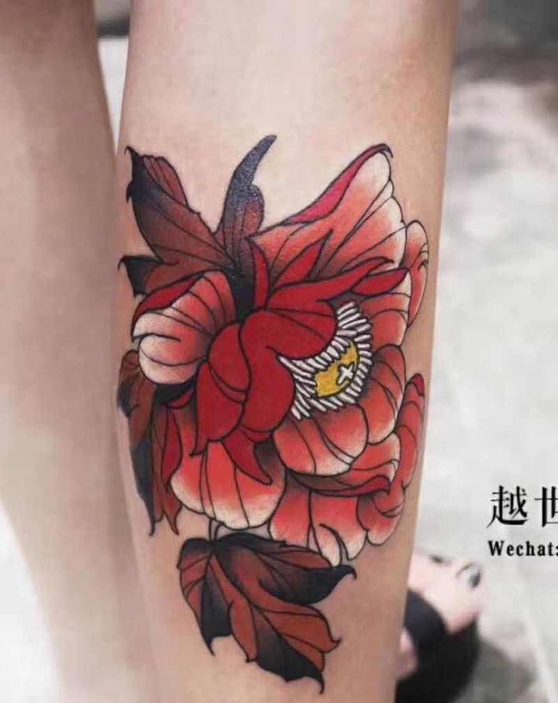 花纹身图片_手臂腿部水彩纹身图案