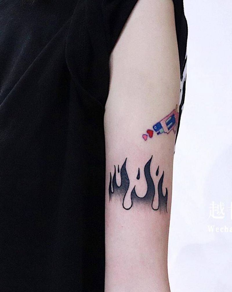 火纹身图片_手臂纹身图案