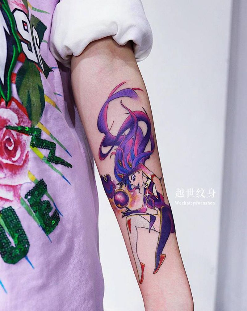 英雄联盟佐伊纹身图片_手臂纹身图案