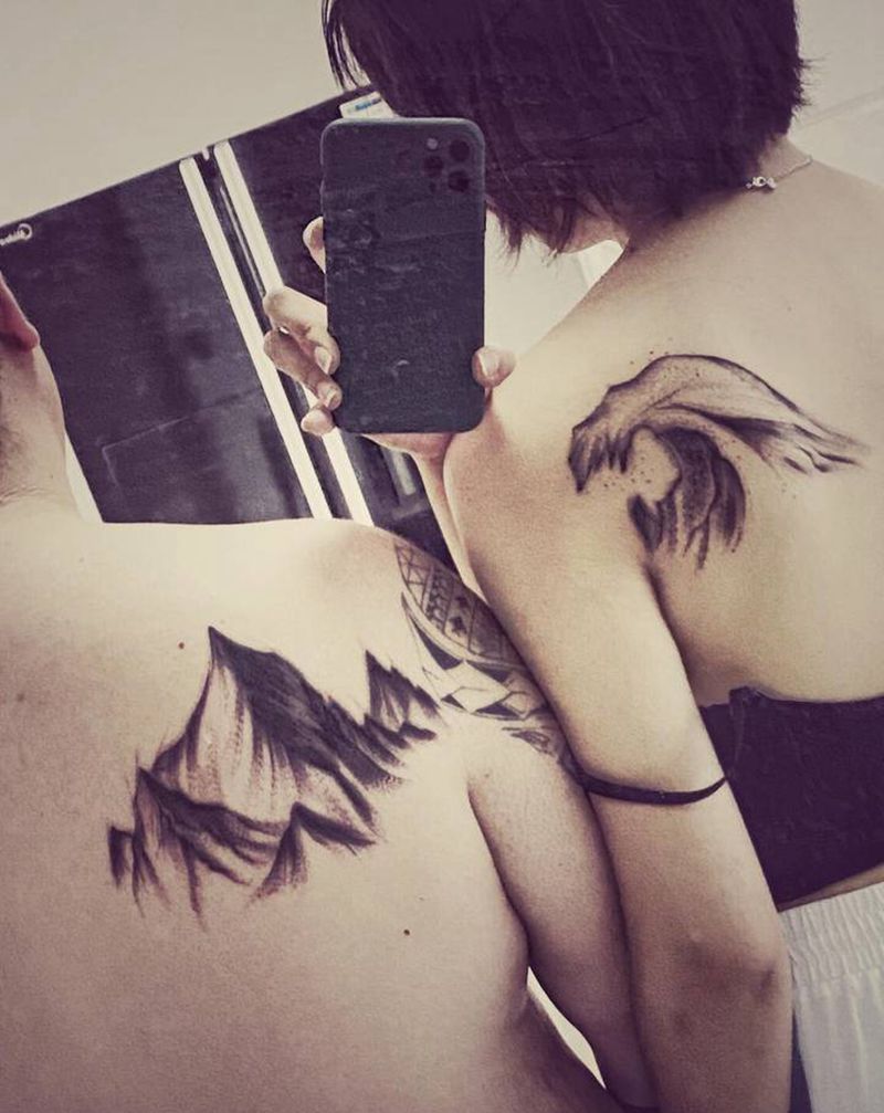 “山盟海誓”纹身图片_肩部纹身图案