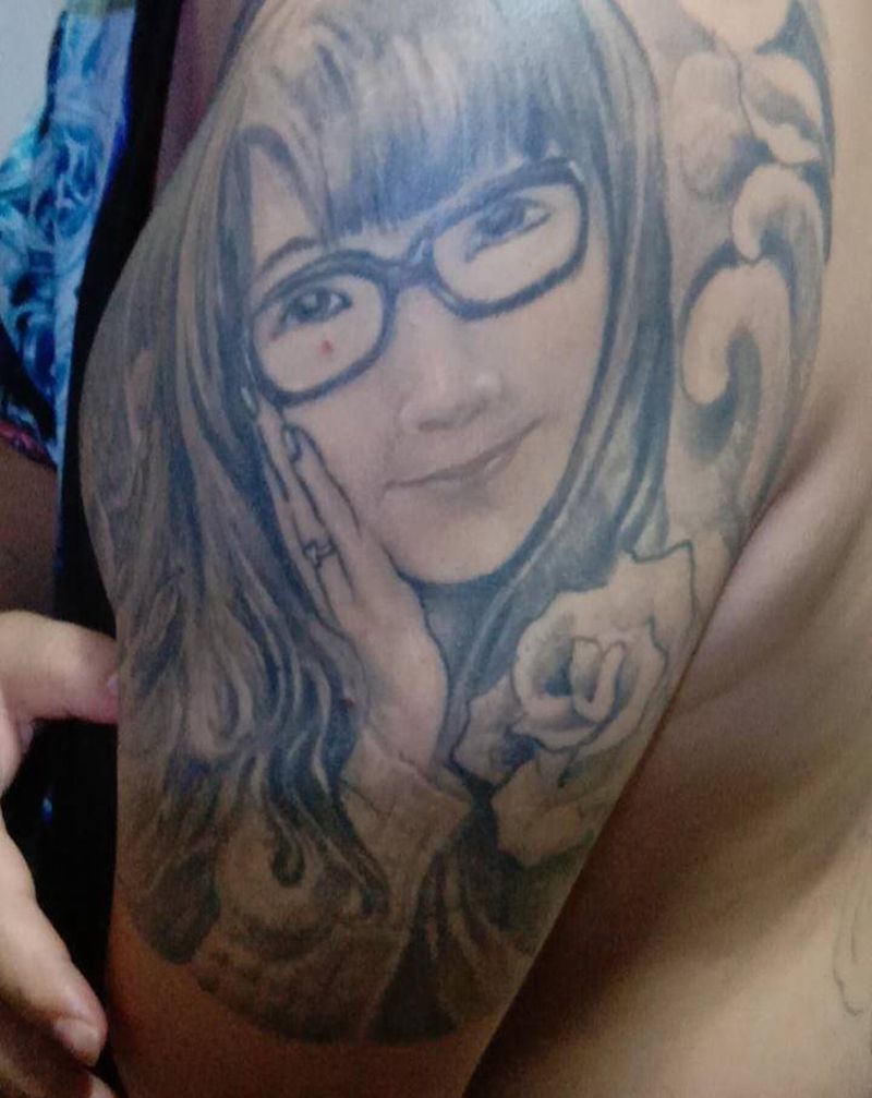 “再也不见”纹身图片_手臂纹身图案