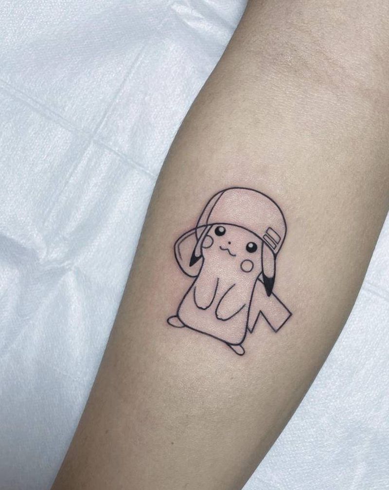 皮卡丘纹身图片_手臂Old SchoolNew School纹身图案