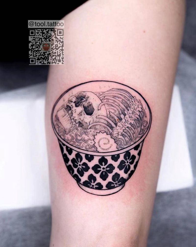 大碗面纹身图片_手臂纹身图案