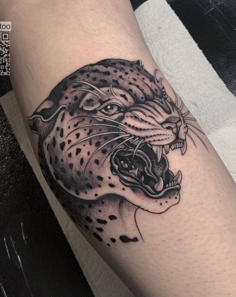 豹子纹身图片_手臂纹身图案