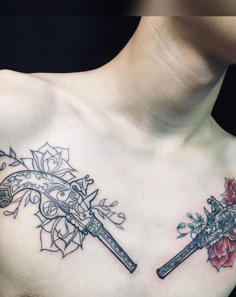 #遮盖#纹身图片_胸部Old School纹身图案