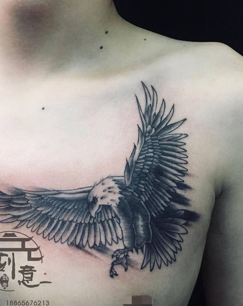 遮盖纹身图片_胸部纹身图案