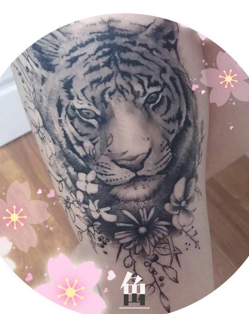 买家秀纹身图片_腿部纹身图案