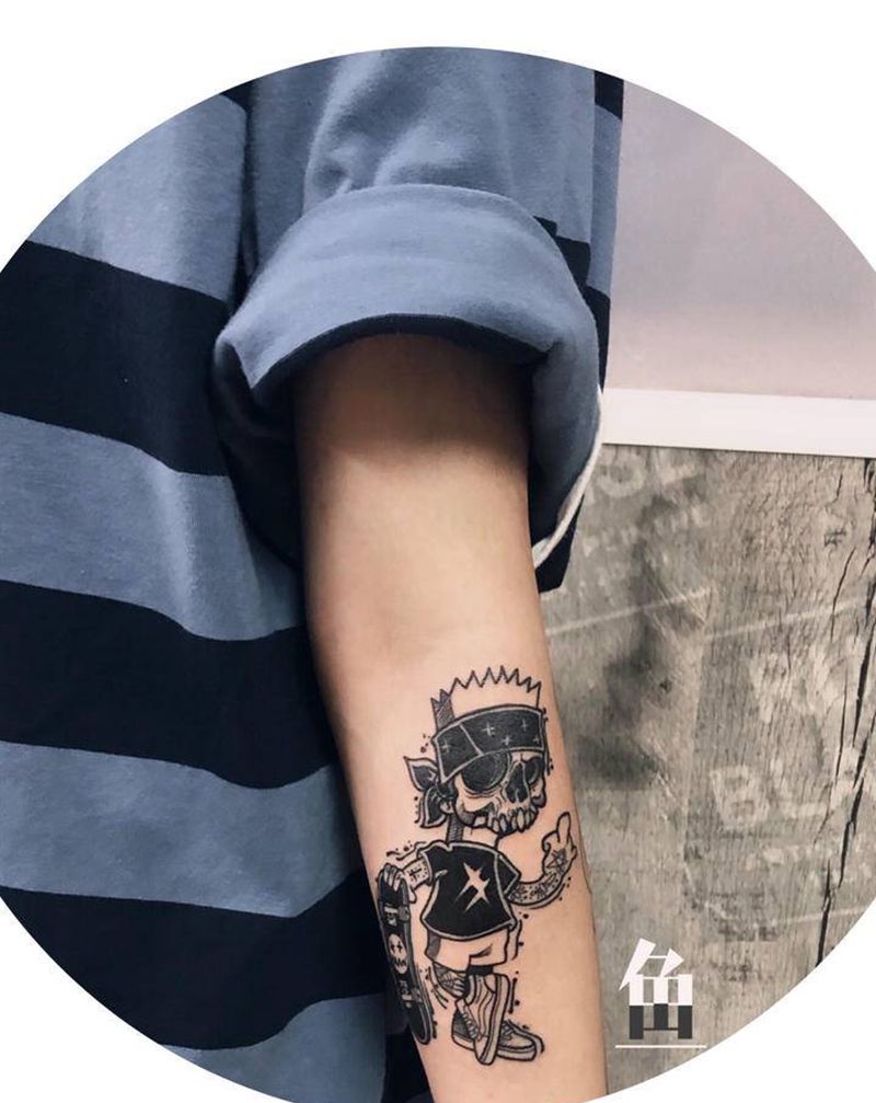 暗黑辛普森纹身图片_手臂纹身图案