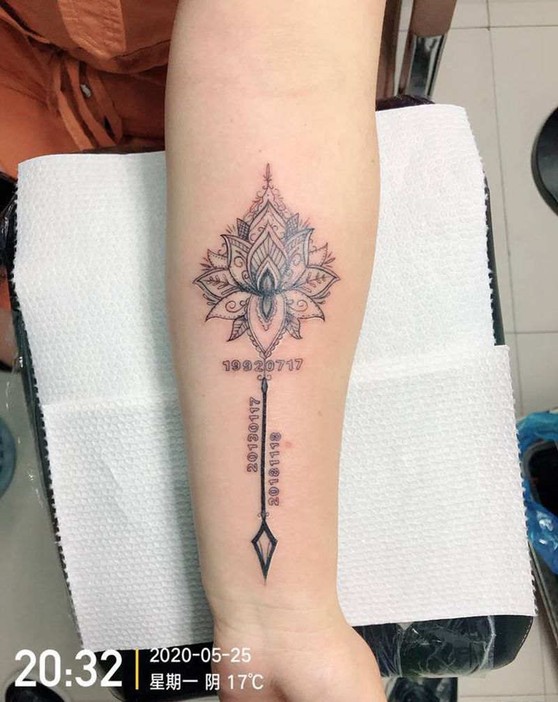 DL梵花纹身图片_手臂图腾纹身图案