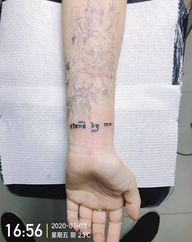 DL手腕英文修改纹身图片_手臂老传统纹身图案