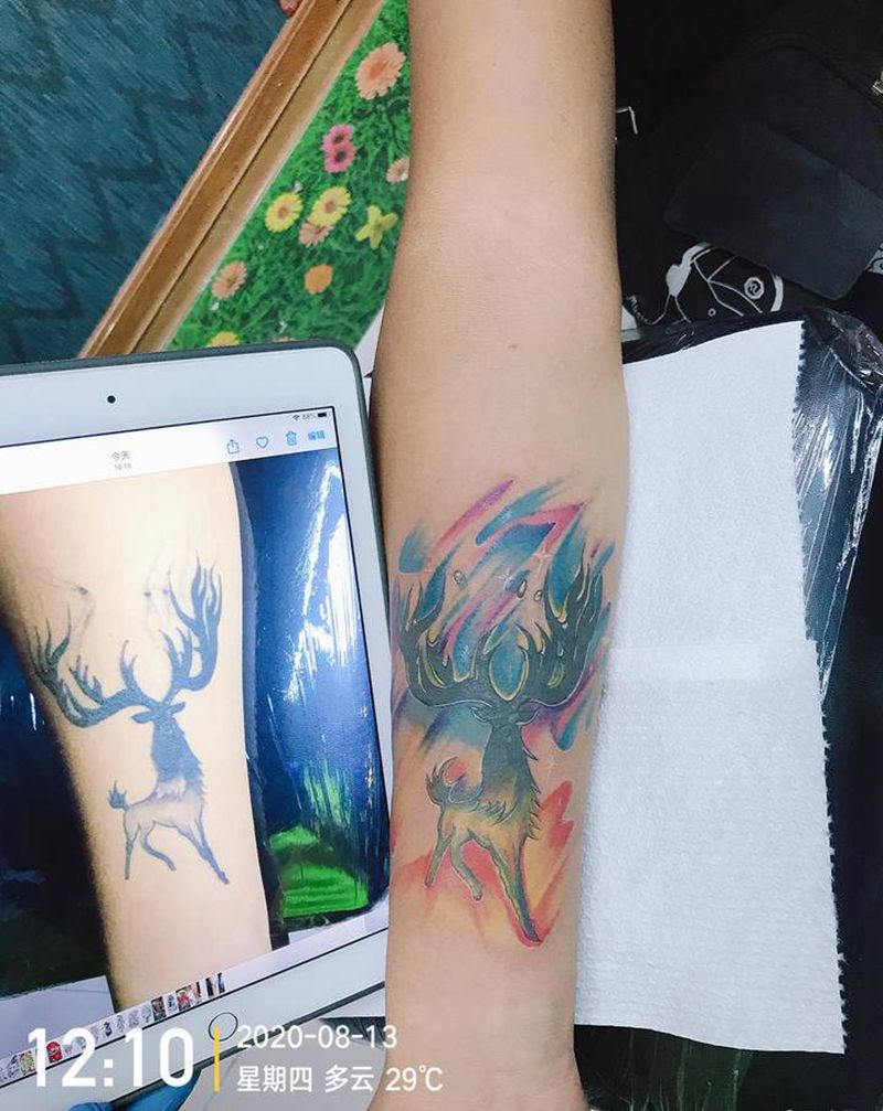 DL旧图修饰添加纹身图片_手臂水墨纹身图案