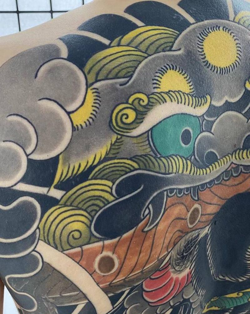 张顺破水门纹身图片_背部臀部纹身图案