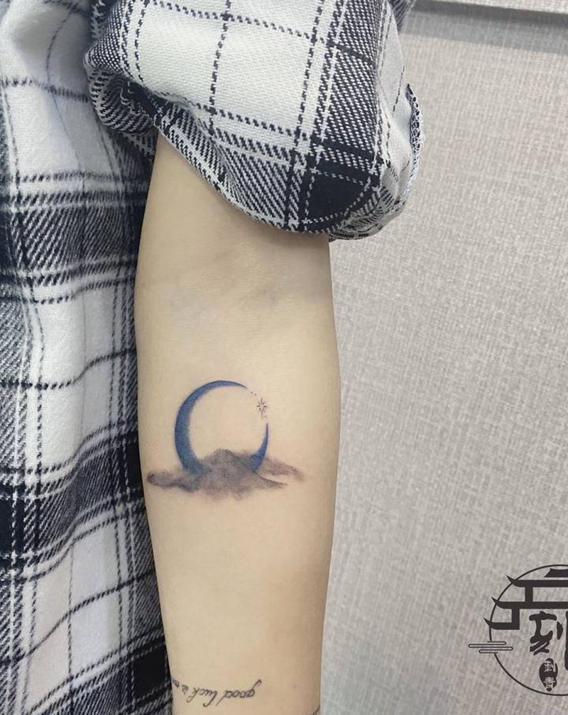 小清新纹身图片_臀部纹身图案