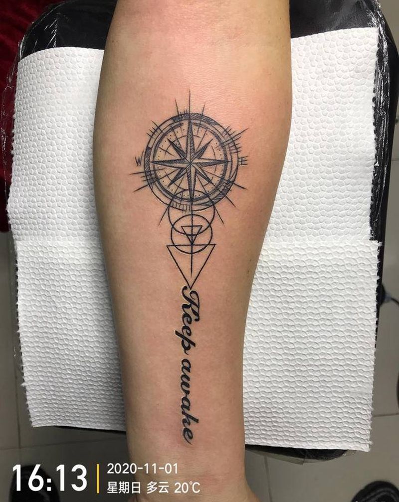 DL小臂英文控纹身图片_手臂几何纹身图案